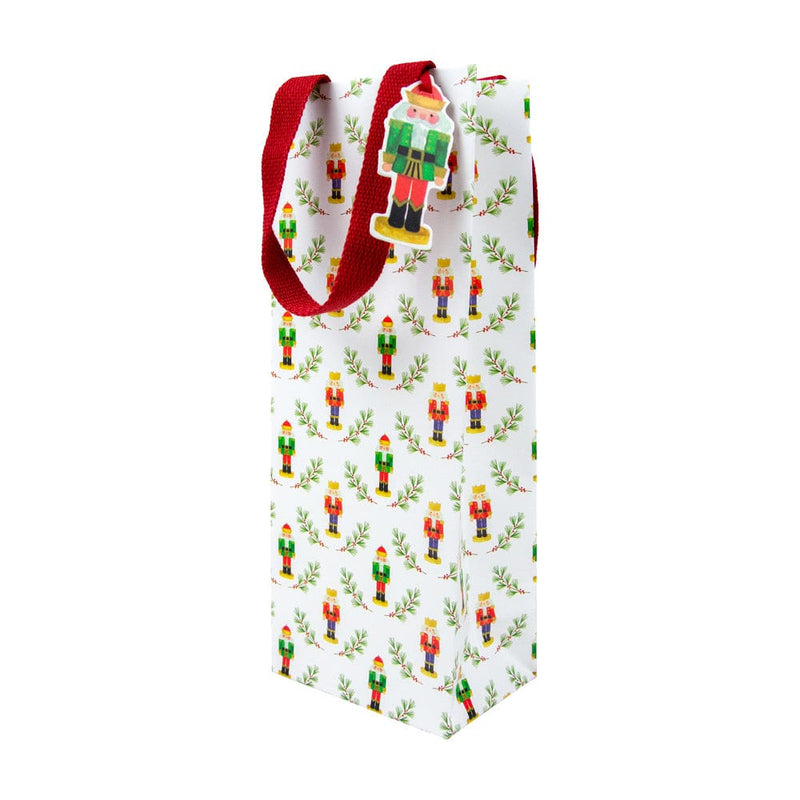 Caspari Little Nutcracker Wine & Bottle Gift Bags - 1 Each