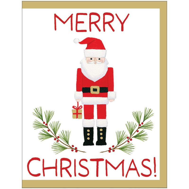 caspari Little Santa Foil Enclosure Cards & Envelopes - 4 Mini Cards & 4 Envelopes