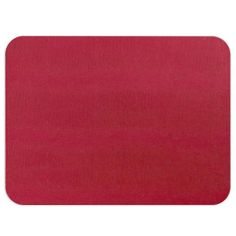 caspari Lizard Felt-Backed Placemat in Cranberry - 1 Each