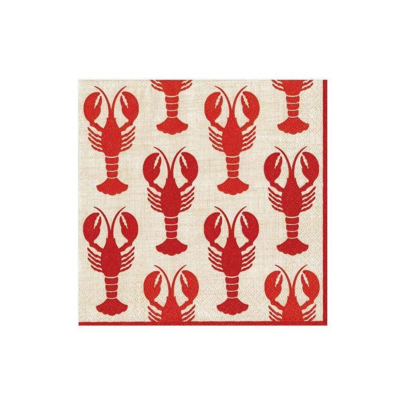 Caspari Lobsters Paper Cocktail Napkins - 20 Per Package