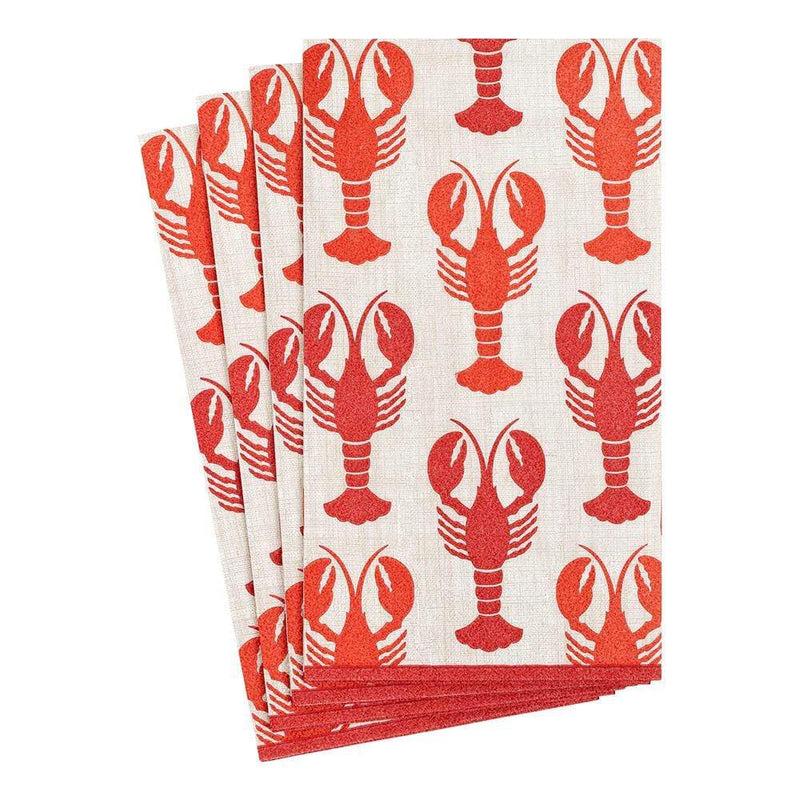 Caspari Lobsters Paper Guest Towel Napkins - 15 Per Package