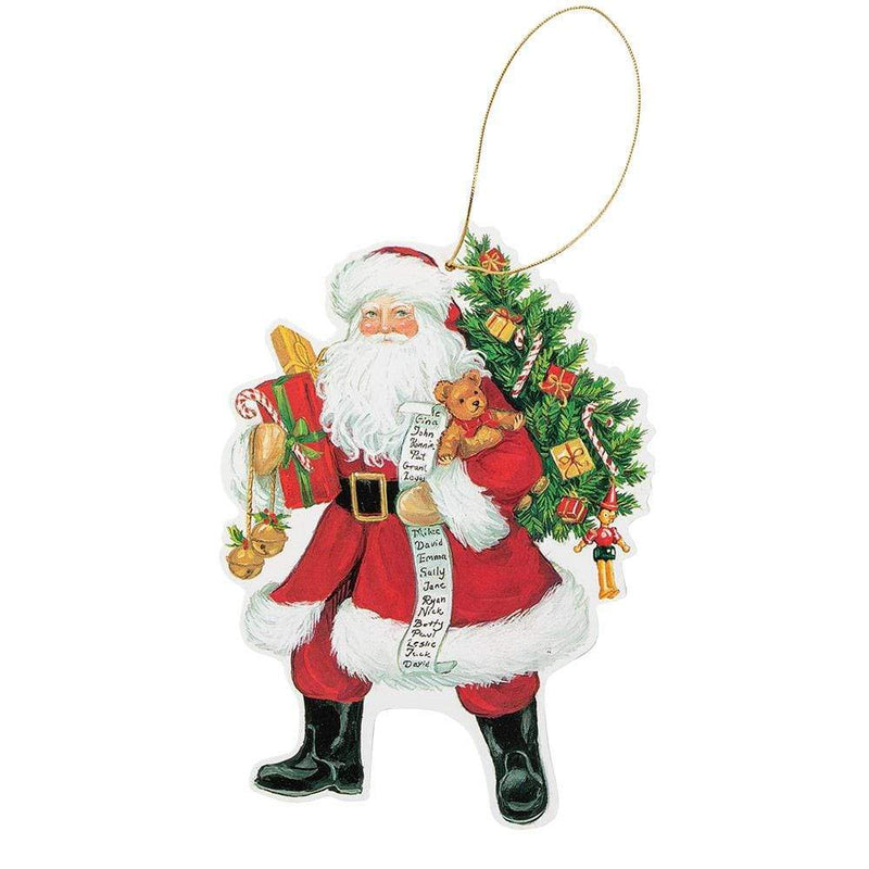 caspari Lynn Haney Santa Decorative Die-Cut Gift Tag - 4 Per Package