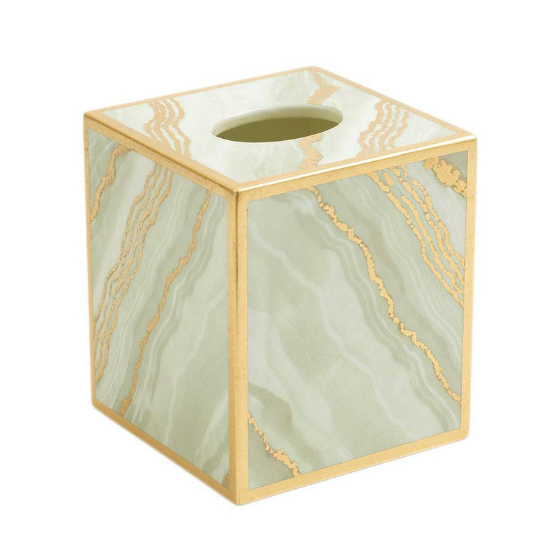 caspari Marble Lacquer Tissue Box Cover in Moonlight Grey - 1 Each