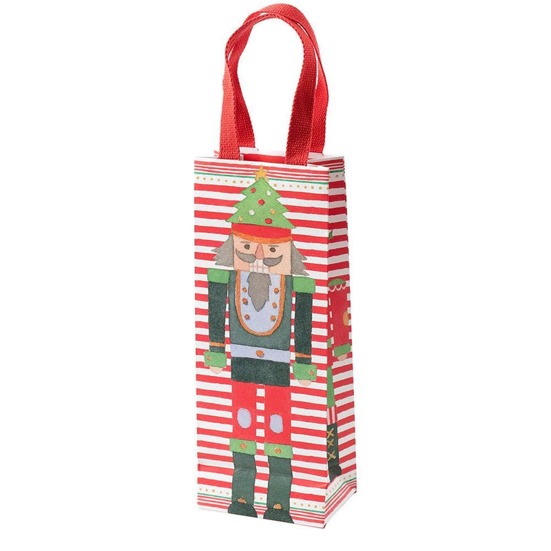Caspari March Of The Nutcrackers Wine & Bottle Gift Bag - 1 Each