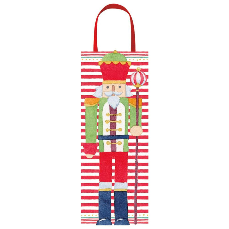 Caspari March Of The Nutcrackers Wine & Bottle Gift Bag - 1 Each