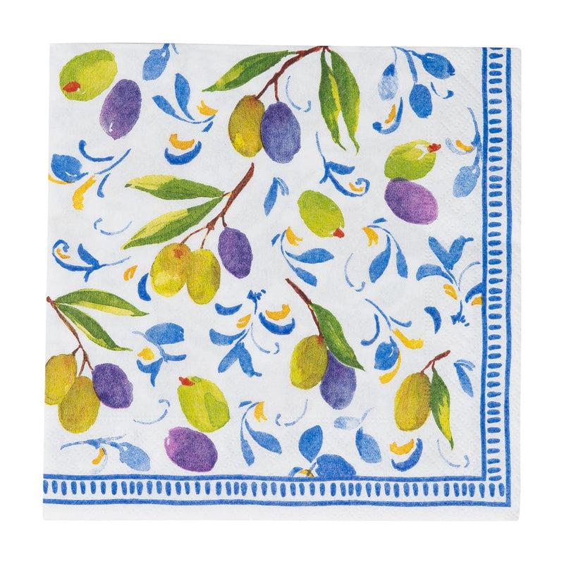 Caspari Mediterranean Blue Luncheon Napkins - 20 Per Package