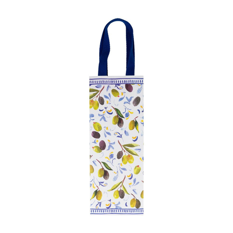 Caspari Mediterranean Blue Wine & Bottle Gift Bags - One Gift Bag Included