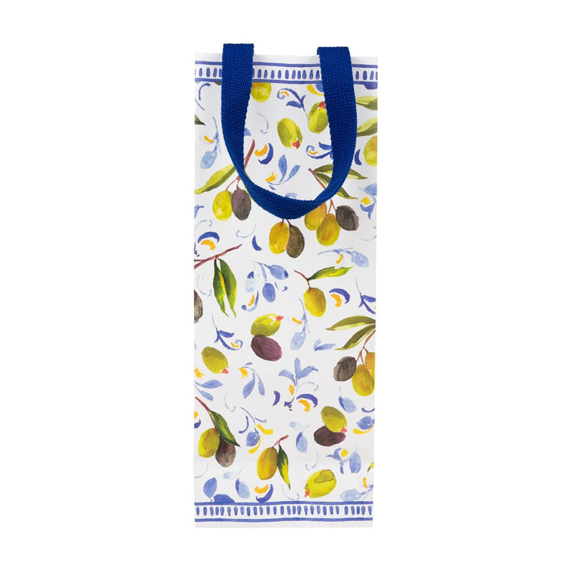 Caspari Mediterranean Blue Wine & Bottle Gift Bags - One Gift Bag Included