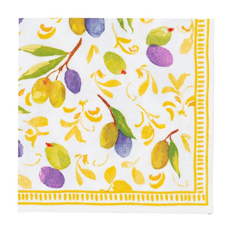 Caspari Mediterranean Dijon Cocktail Napkins - 20 Per Package