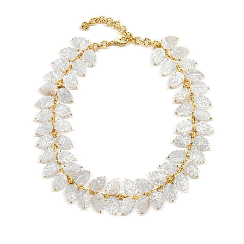 Caspari Mermaid Garden Vine Necklace - Mother Of Pearl