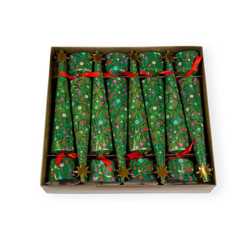 Caspari Merry And Bright Christmas Cone Crackers - 8 Per Box