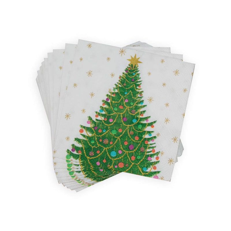 Caspari Merry And Bright Cocktail Napkins - 20 Per Package