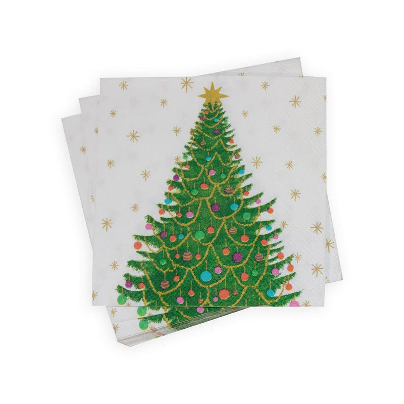 Caspari Merry And Bright Cocktail Napkins - 20 Per Package