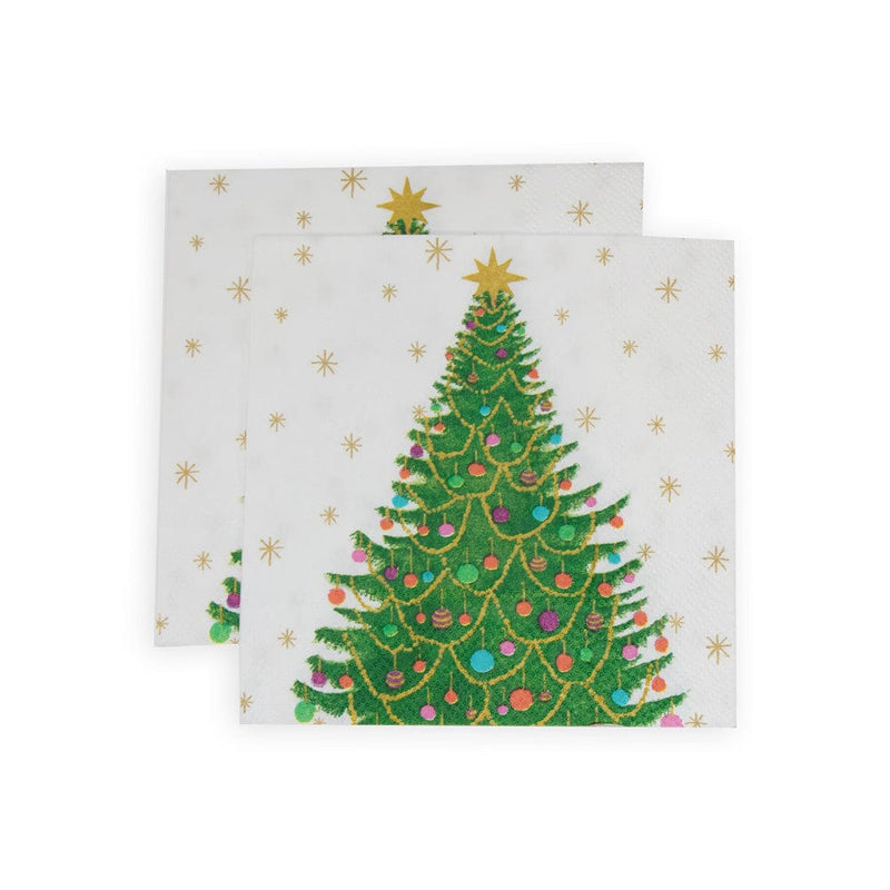 Caspari Merry And Bright Cocktail Napkins - 20 Per Package
