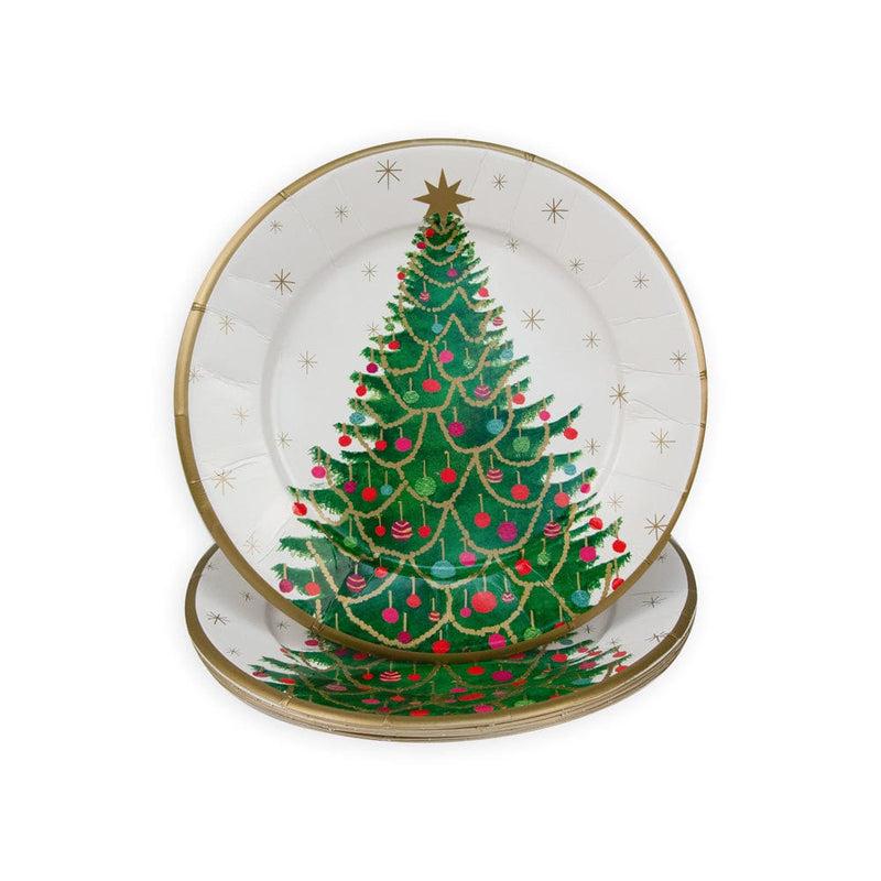 Caspari Merry And Bright Dinner Plates - 8 Per Package