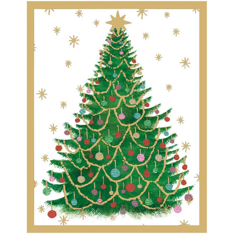 caspari Merry And Bright Foil Enclosure Cards & Envelopes - 4 Mini Cards & 4 Envelopes