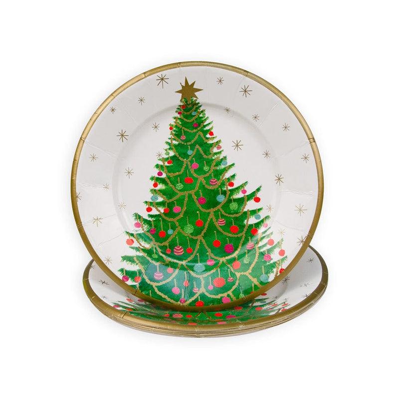 Caspari Merry And Bright Salad & Dessert Plates - 8 Per Package