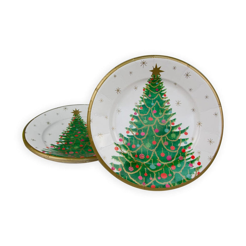 Caspari Merry And Bright Salad & Dessert Plates - 8 Per Package