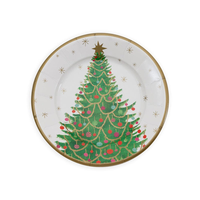 caspari Merry And Bright Salad & Dessert Plates - 8 Per Package