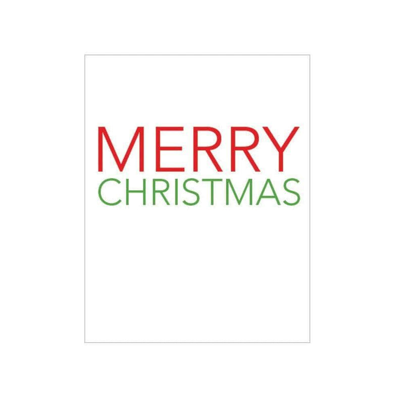 Caspari Merry Christmas Block Gift Enclosure Cards - 4 Mini Cards & 4 Envelopes