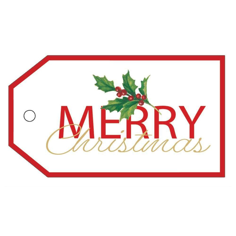 Caspari Merry Christmas Classic Gift Tags - 4 Per Package