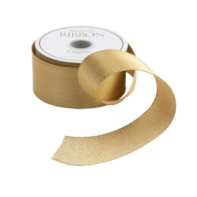 caspari Metallic Gold & Gold Wired Ribbon - 8 Yard Spool