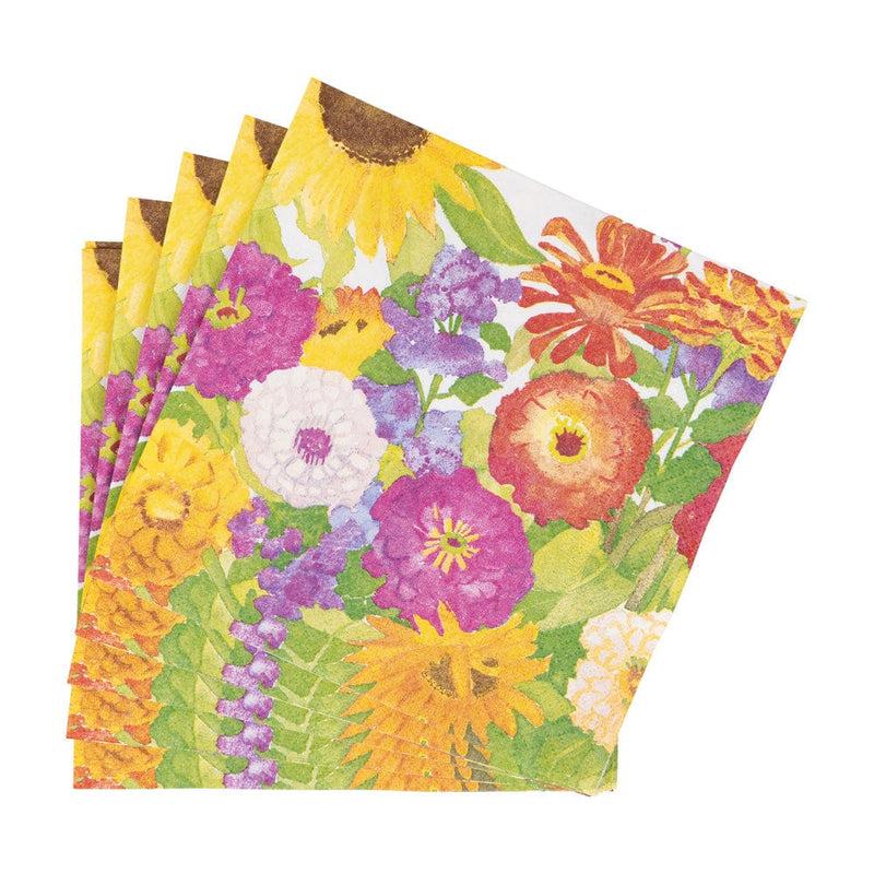 Caspari Midsummer Blooms Luncheon Napkins - 20 Per Package