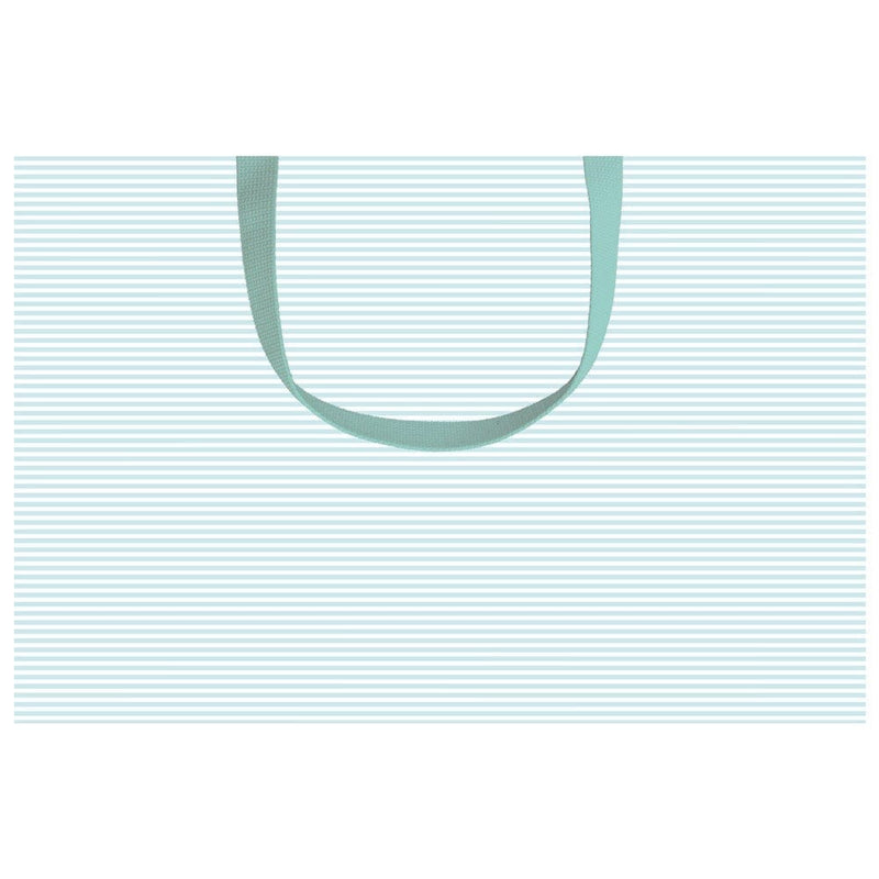 Caspari Mini Stripe Medium Gift Bag In Robin's Egg - 1 Each