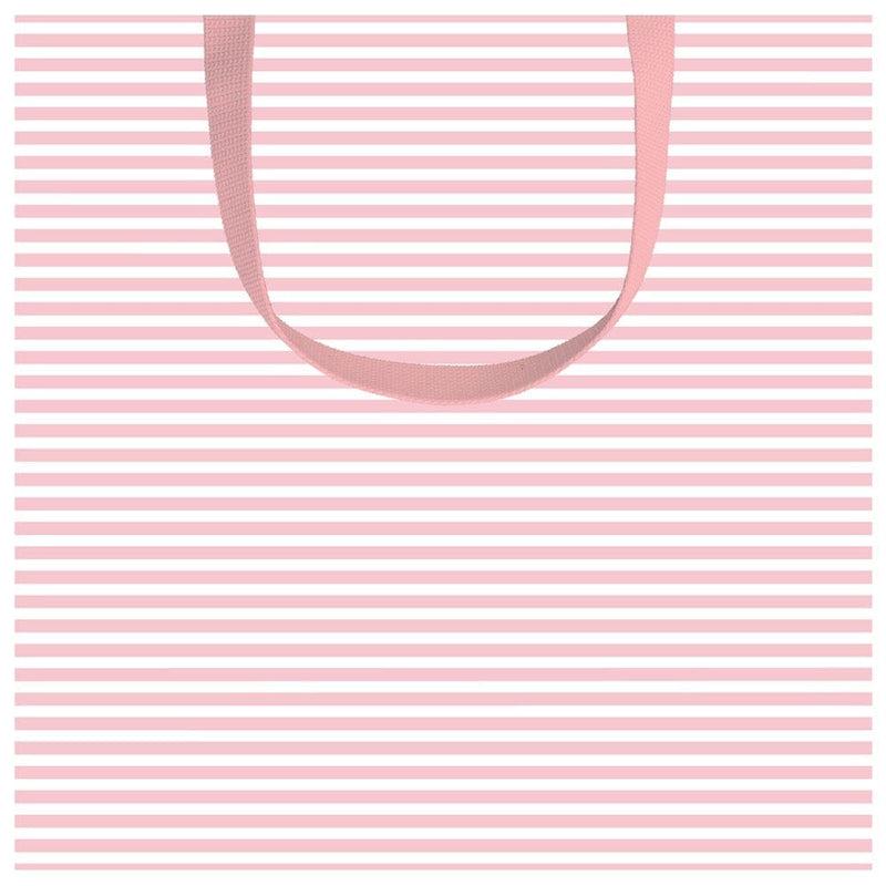 Caspari Mini Stripe Small Square Gift Bag In Blush - 1 Each