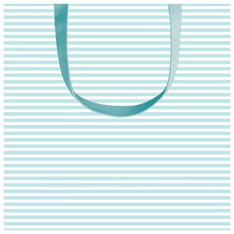 Caspari Mini Stripe Small Square Gift Bag In Robin's Egg - 1 Each