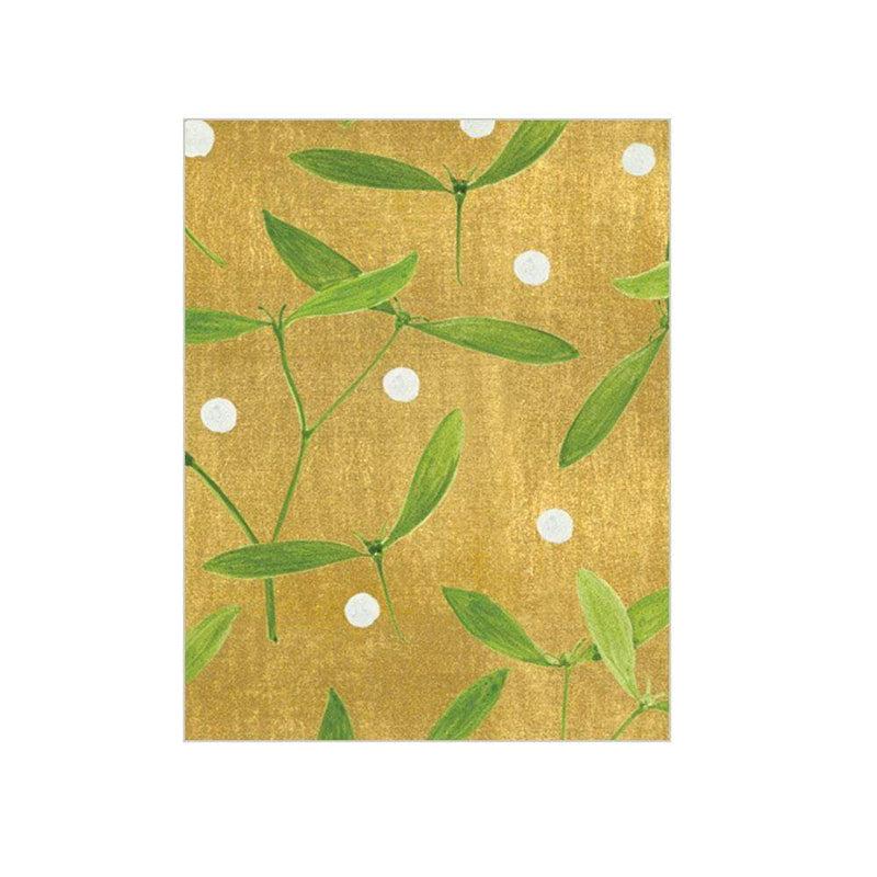 Caspari Mistletoe Gift Enclosure Cards - 4 Mini Cards & 4 Envelopes