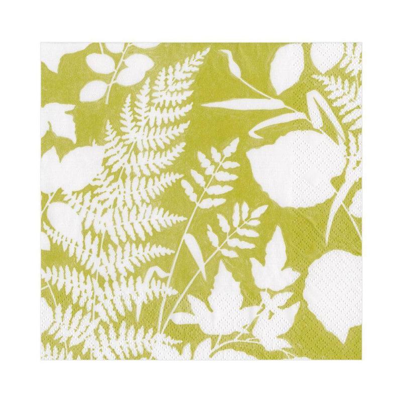 caspari Modern Fern Paper Luncheon Napkins in Lime - 20 Per Package
