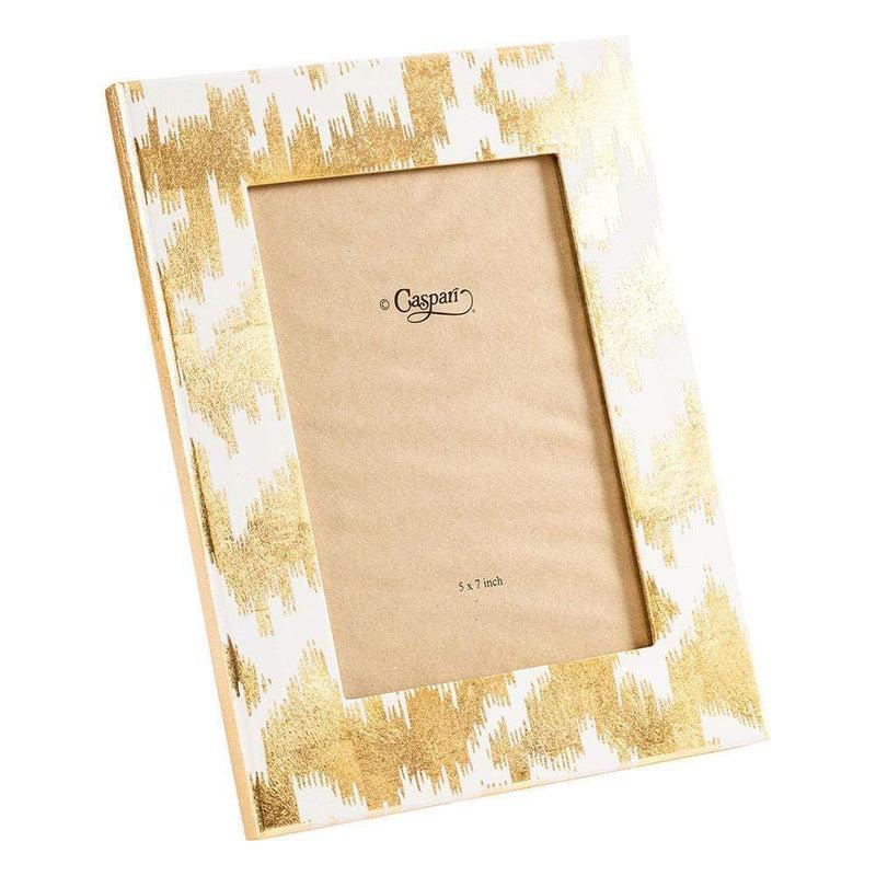 Caspari Modern Moiré Lacquer 5" X 7" Picture Frame In Gold - 1 Each