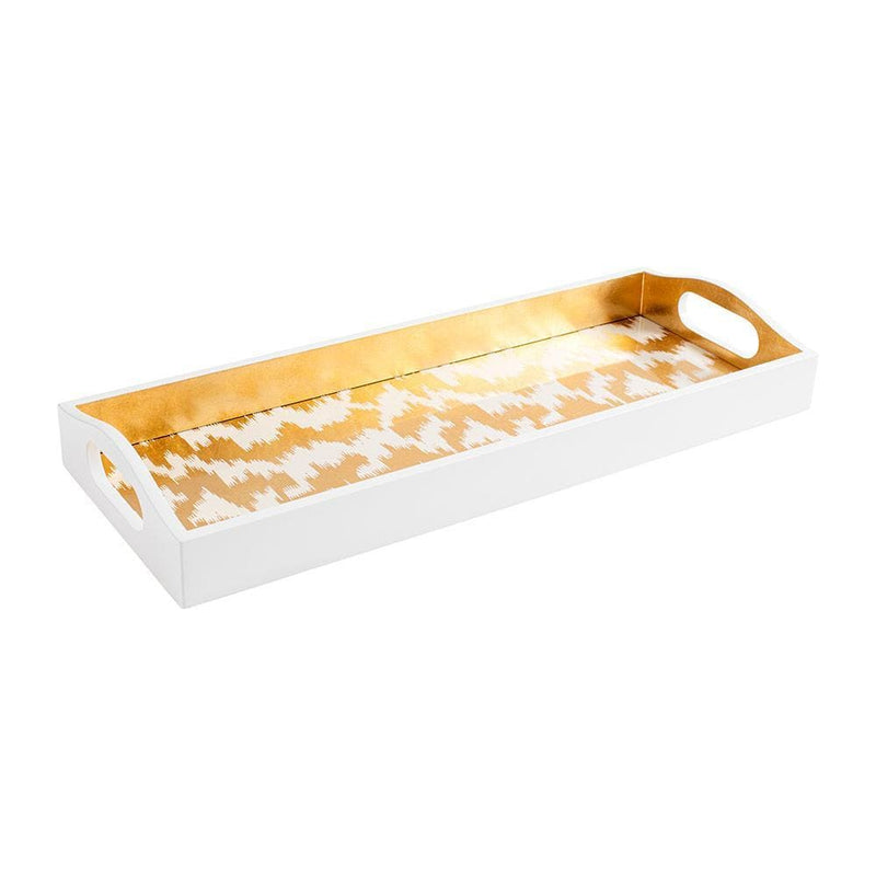 Caspari Modern Moiré Lacquer Bar Tray In Gold - 1 Each