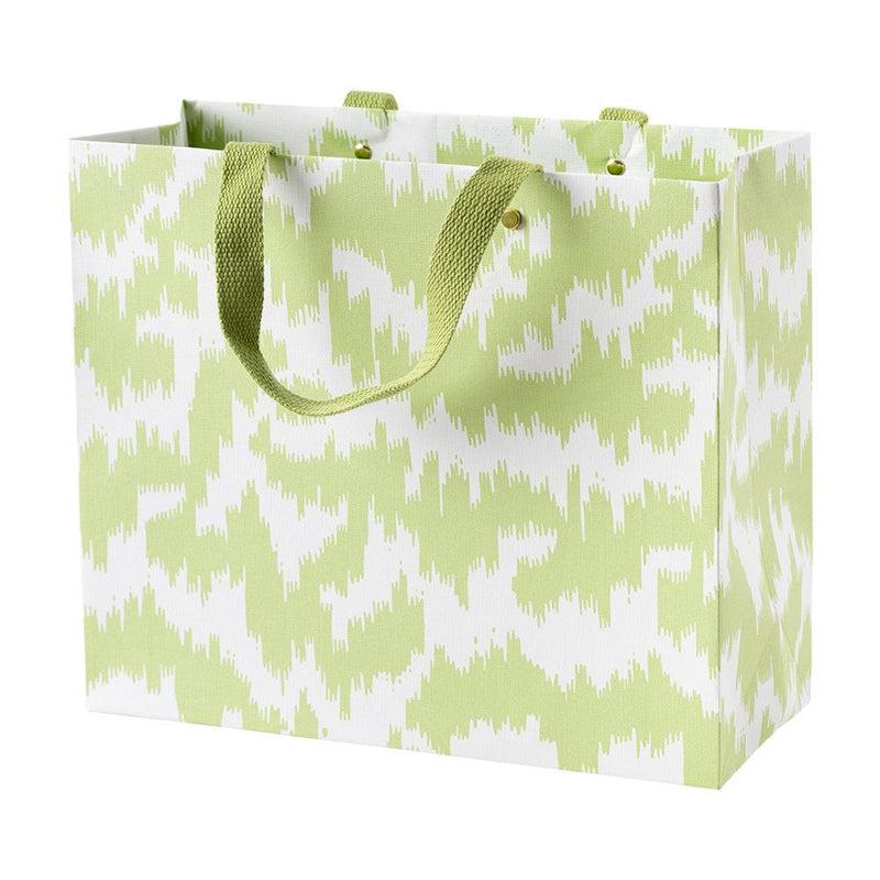 caspari Modern Moiré Large Gift Bag in Green - 1 Each