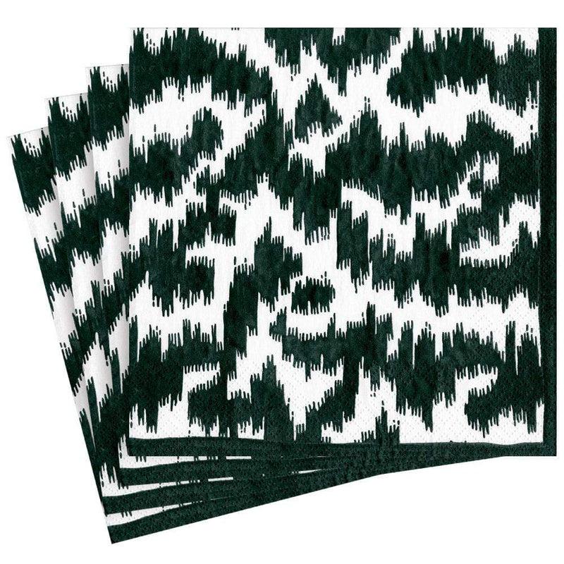 Caspari Modern Moiré Paper Dinner Napkins In Black - 20 Per Package