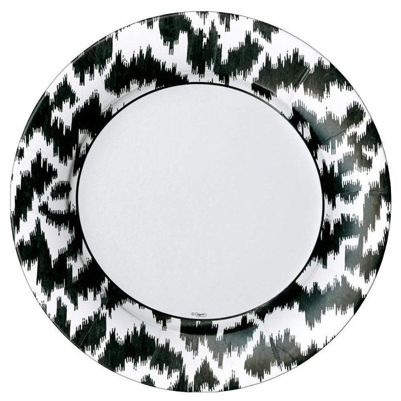 Caspari Modern Moiré Paper Dinner Plates In Black - 8 Per Package