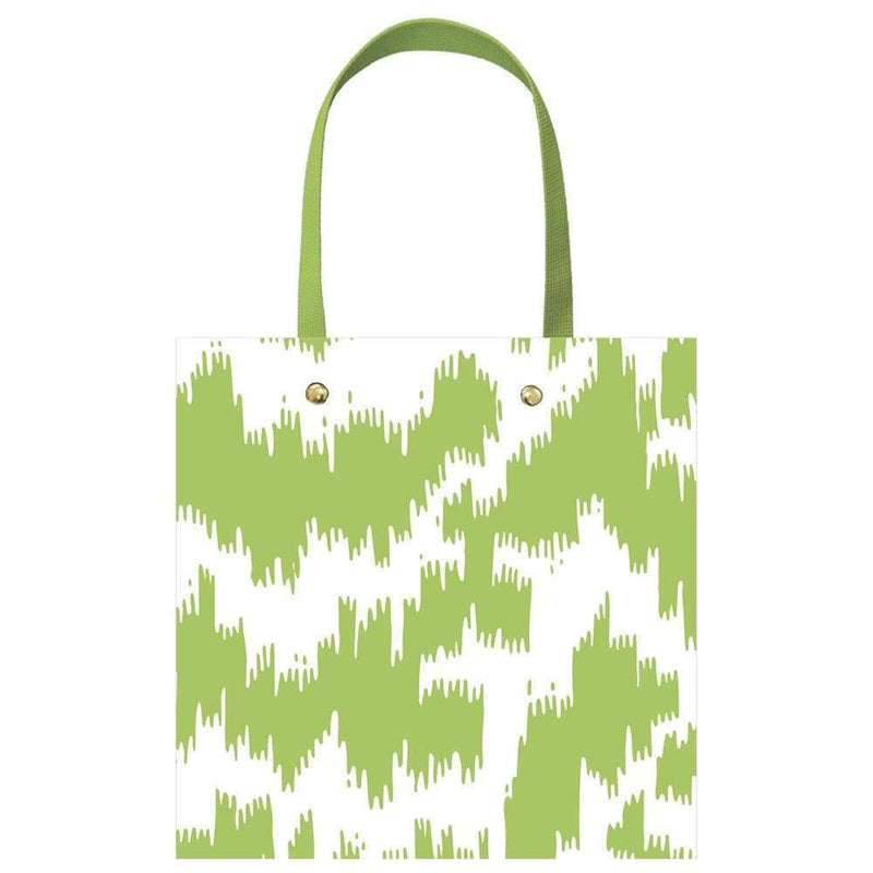 Caspari Modern Moiré Small Square Gift Bag In Green - 1 Each