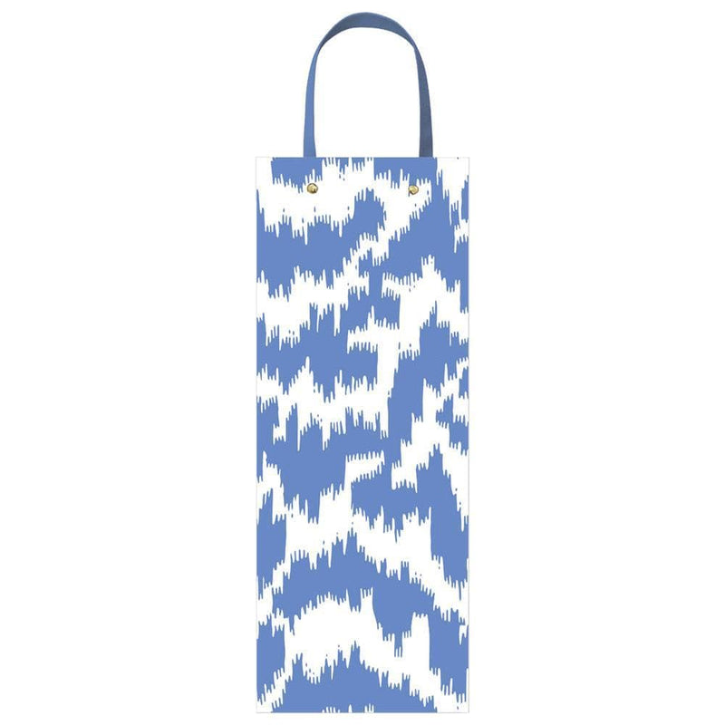 Caspari Modern Moiré Wine & Bottle Gift Bag In Blue - 1 Each