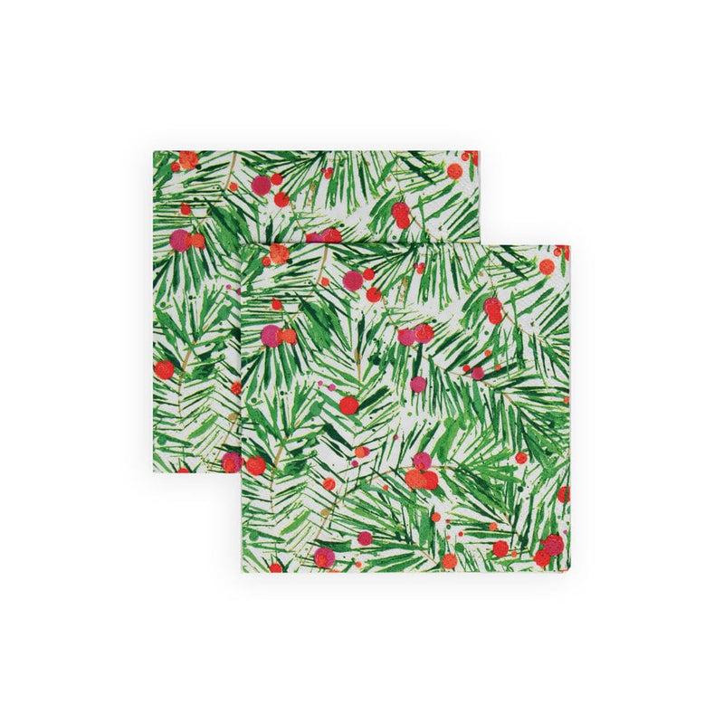 Caspari Modern Pine Cocktail Napkins - 20 Per Package
