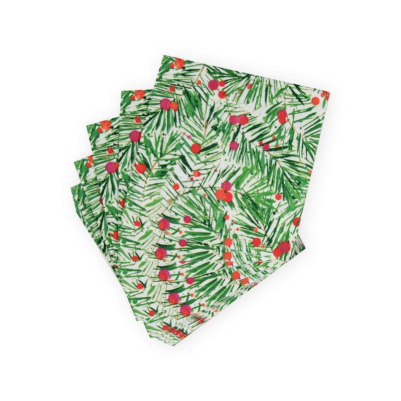 Caspari Modern Pine Cocktail Napkins - 20 Per Package