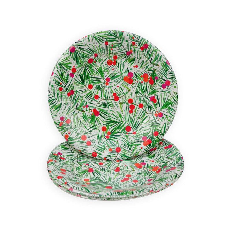 Caspari Modern Pine Salad & Dessert Plates - 8 Per Package