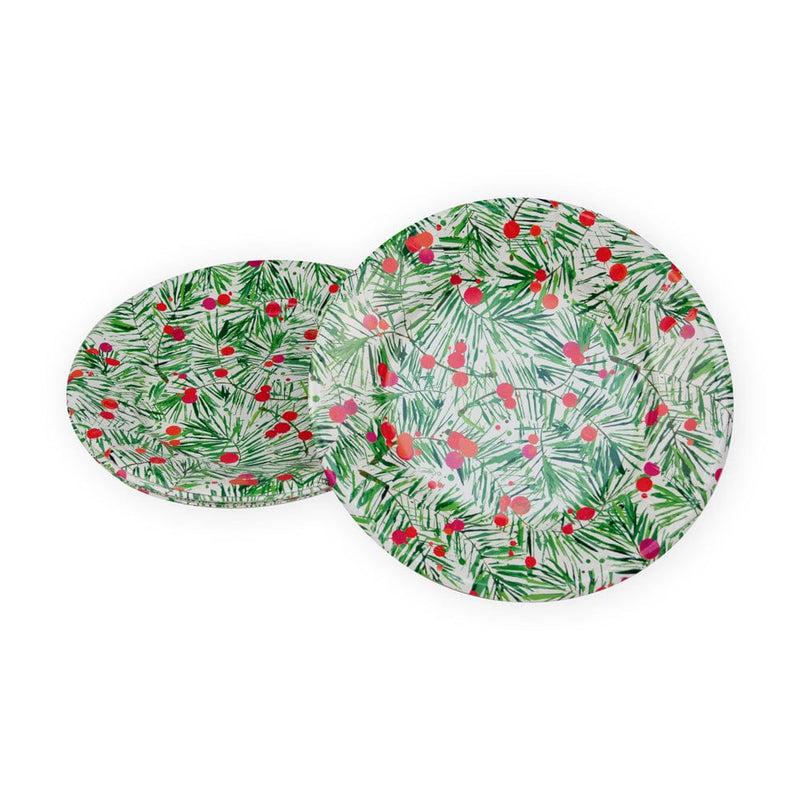 Caspari Modern Pine Salad & Dessert Plates - 8 Per Package