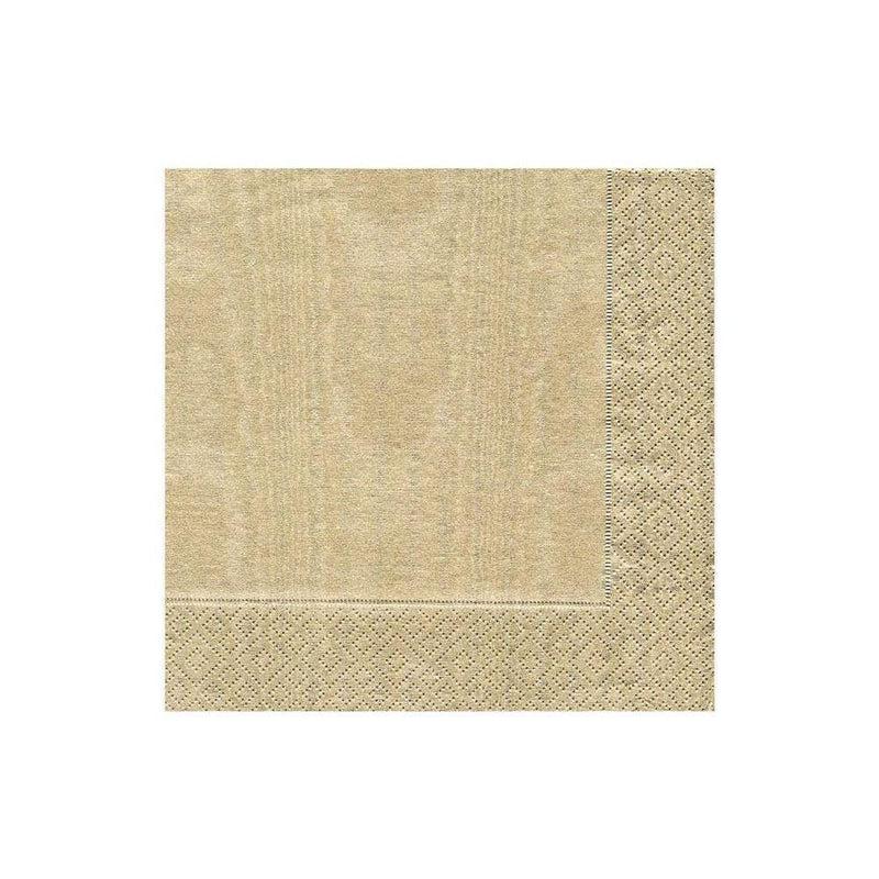 Caspari Moiré Paper Cocktail Napkins In Gold - 20 Per Package