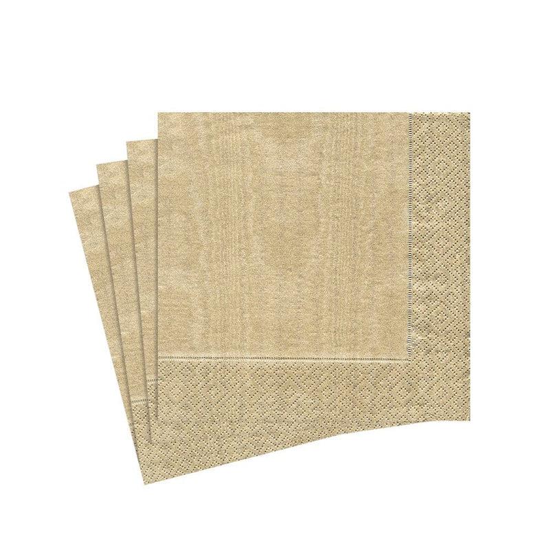 caspari Moiré Paper Cocktail Napkins in Gold - 20 Per Package