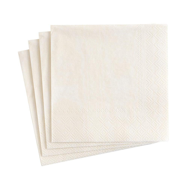 caspari Moiré Paper Cocktail Napkins in Ivory - 20 Per Package