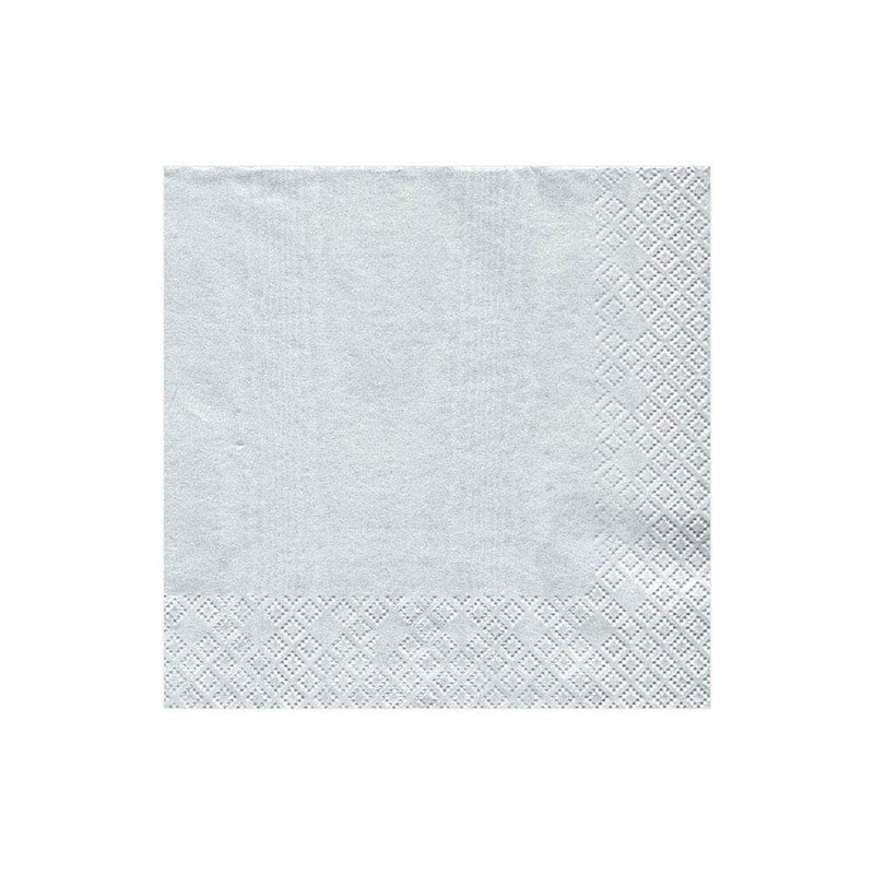 Caspari Moiré Paper Cocktail Napkins In Platinum - 20 Per Package