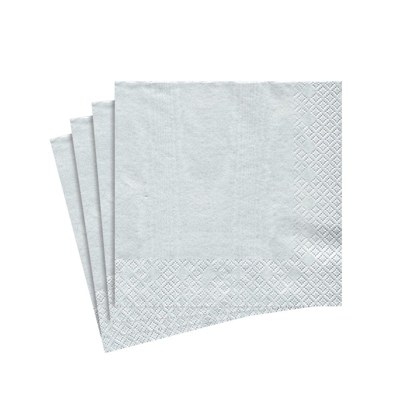 caspari Moiré Paper Cocktail Napkins in Platinum - 20 Per Package