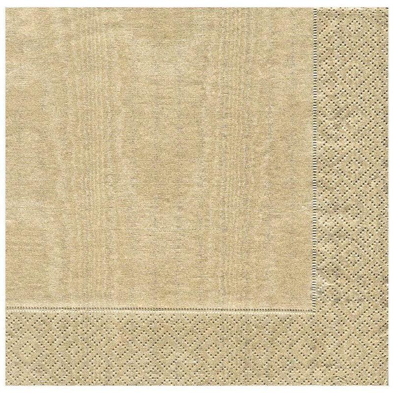 Caspari Moiré Paper Dinner Napkins In Gold - 20 Per Package