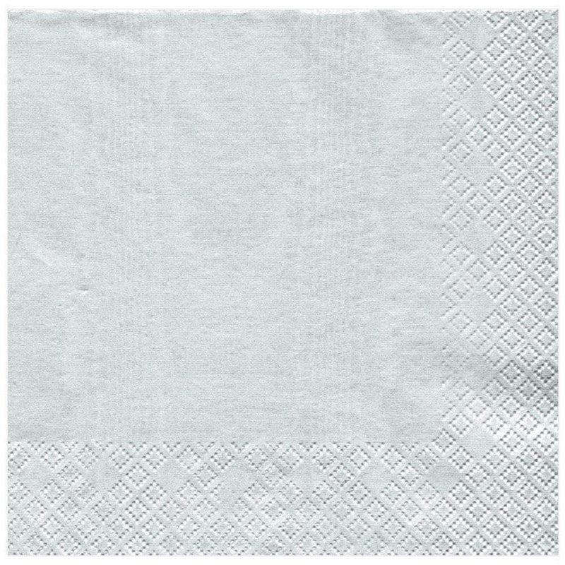 caspari Moiré Paper Dinner Napkins in Platinum - 20 Per Package